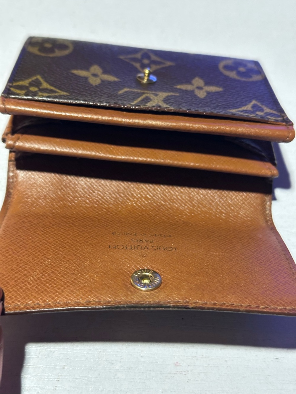 Louis Vuitton Monogram Porte Monnaie Plat Coin Case Wallet Brown Leather unisex - Picture 5 of 11